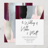 Invitation PixDezines aquarelle nuance Dahlia rouge Blush (Devant / Derrière)