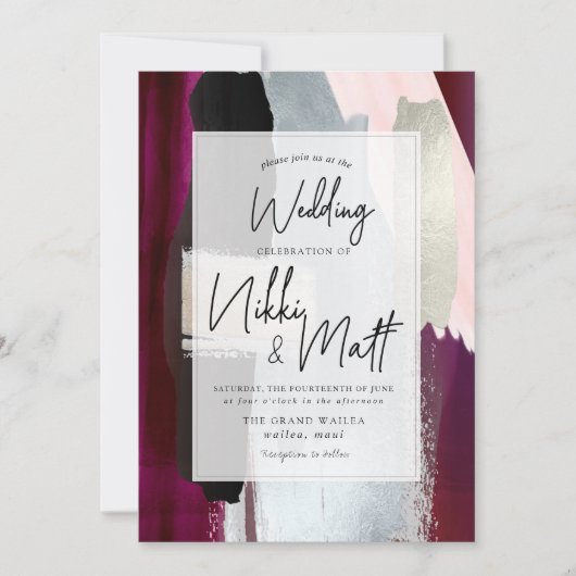 Invitation PixDezines Aquarelle Nuanciers Dahlia Rouge Blush (Devant)