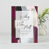 Invitation PixDezines Aquarelle Nuanciers Dahlia Rouge Blush (Debout devant)