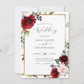 Invitation PixDezines Aquarelle Passionate Blooms Mariage (Devant)