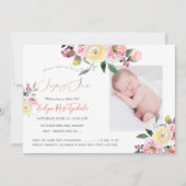 Invitation PixDezines Aquarelle Pastel Roses Jaunes Sip+Voir (Devant)