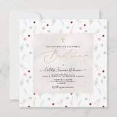 Invitation PixDezines Aquarelle Petite Fleurs Baptême Fille (Dos)