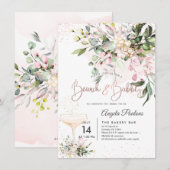 Invitation PixDezines Aquarelle Pink Gum Brunch Bubbly (Devant / Derrière)