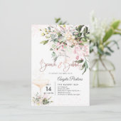 Invitation PixDezines Aquarelle Pink Gum Brunch Bubbly (Debout devant)