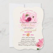 Invitation PixDezines Aquarelle/Rose/Bat mitzvah d'eau (Dos)