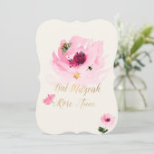 Invitation PixDezines Aquarelle/Rose/Bat mitzvah d'eau (Debout devant)