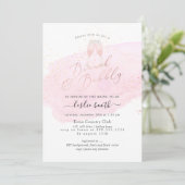 Invitation PixDezines Aquarelle Rose Champagne Brunch Bubbly (Debout devant)