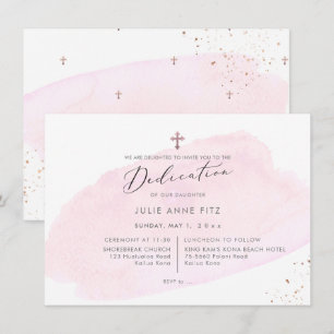 Invitation PixDezines Aquarelle Rose Dédicace
