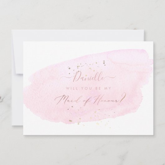Invitation PixDezines Aquarelle rose fera honneur (Devant)