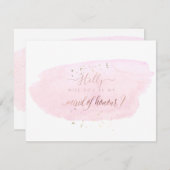 Invitation PixDezines Aquarelle rose fera honneur (Devant / Derrière)