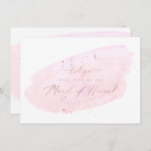 Invitation PixDezines Aquarelle rose fera honneur (Devant / Derrière)