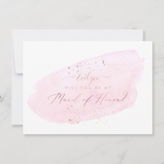 Invitation PixDezines Aquarelle rose fera honneur (Devant)