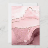 Invitation PixDezines Aquarelle Rose Gold Agate Christening (Dos)