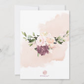 Invitation PixDezines Aquarelle rose pâle Rose roux (Dos)