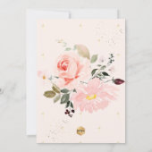 Invitation PixDezines Aquarelle rose pâle Roses Baptême (Dos)