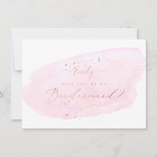 Invitation PixDezines Aquarelle Rose Vous Voulez .. Épouse (Devant)