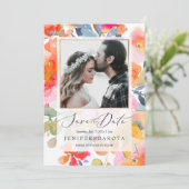 Invitation PixDezines Aquarelle, Roses de jardin Enregistrer (Debout devant)