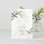 Invitation PixDezines Aquarelle Rustique Eucalyptus Communion (Debout devant)