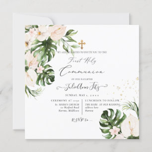 Invitation PixDezines Aquarelle Tropical Floral n Foliage