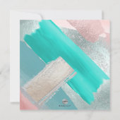 Invitation PixDezines Aquarelle Turquoise Aqua Blush Sage (Dos)