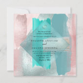 Invitation PixDezines Aquarelle Turquoise Aqua Blush Sage (Devant)