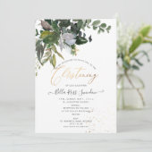 Invitation PixDezines Aquarelle Verdure Christening (Debout devant)