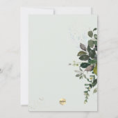 Invitation PixDezines Aquarelle Verdure Christening (Dos)