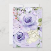 Invitation PixDezines Aquarelle violet Rose Mariage (Dos)
