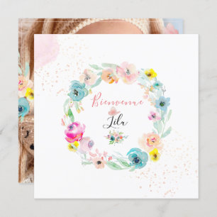 Invitation PixDezines AquarelleFaire-part de Naissance Fille