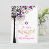 Invitation PixDezines ARBRE DE LA VIE NOTES MUSICALES MITZVAH (Debout devant)
