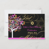 Invitation PixDezines Arbre de Vie Bar Mitzvah/Fond DIY (Devant)