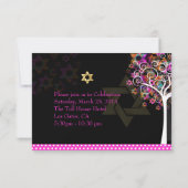Invitation PixDezines Arbre de Vie Bar Mitzvah/Fond DIY (Dos)