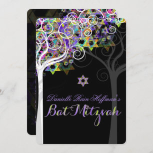Invitation PixDezines arbre de vie Bat mitzvah