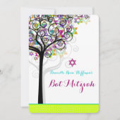 Invitation PixDezines arbre de vie Bat mitzvah/arrière - plan (Devant)