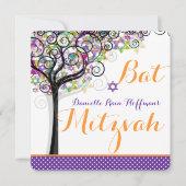 Invitation PixDezines arbre de vie Bat mitzvah/arrière - plan (Devant)