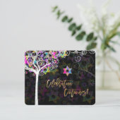 Invitation PixDezines Arbre de vie Bat mitzvah/Réception (Debout devant)