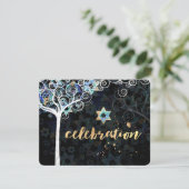 Invitation PixDezines Arbre de vie Bat mitzvah/Réception (Debout devant)