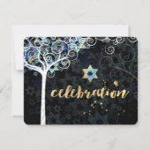 Invitation PixDezines Arbre de vie Bat mitzvah/Réception (Devant)