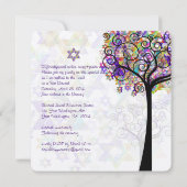 Invitation PixDezines arbre de vie B'not Mitzvah (Dos)