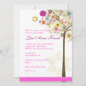 Invitation PixDezines ARBRE DE VIE+FLEURS BAT MITZVAH (Dos)