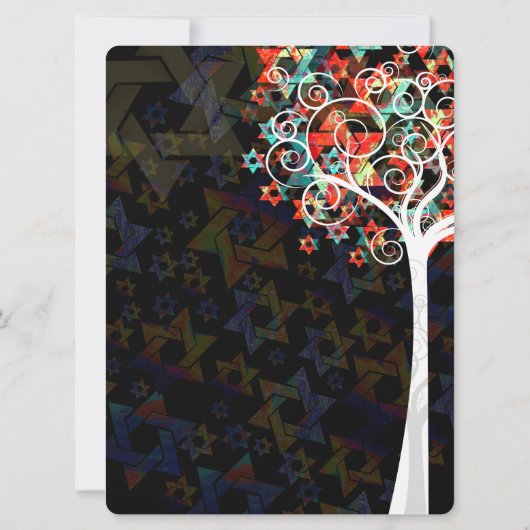 Invitation PixDezines arbre de vie mitzvah/do-it-yourself arr (Dos)