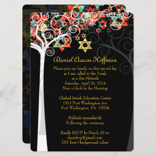 Invitation PixDezines arbre de vie mitzvah/do-it-yourself arr