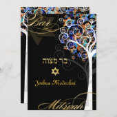 Invitation PixDezines arbre de vie mitzvah/do-it-yourself arr (Devant / Derrière)