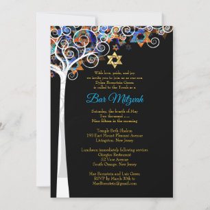 Invitation PixDezines arbre de vie mitzvah/do-it-yourself arr