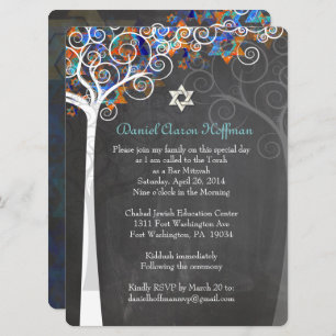 Invitation PixDezines arbre de vie mitzvah/tableau de bord