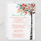 Invitation PixDezines arbre de vie mitzvah/turquoise/orange (Dos)