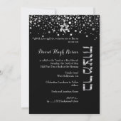 Invitation PixDezines argent ébloui/Bar Mitzvah/violet (Dos)