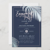 Invitation PixDezines Argent Palm Fronds, Partie d'engagement (Devant)