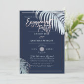 Invitation PixDezines Argent Palm Fronds, Partie d'engagement (Debout devant)