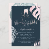 Invitation PixDezines Argent Palms Brunch+Bubbly (Devant / Derrière)